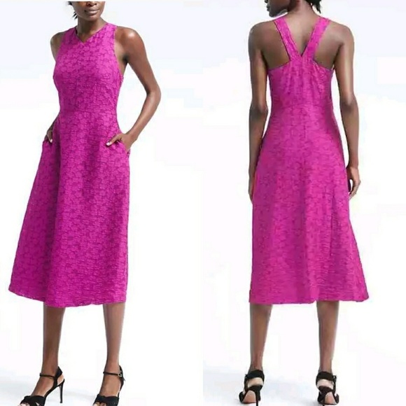 Banana Republic Dresses & Skirts - Banana Republic | Magenta Fit Flare Dress NWT